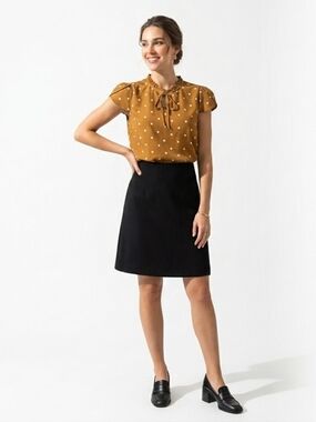 Simons Mustard Polka Dot Blouse